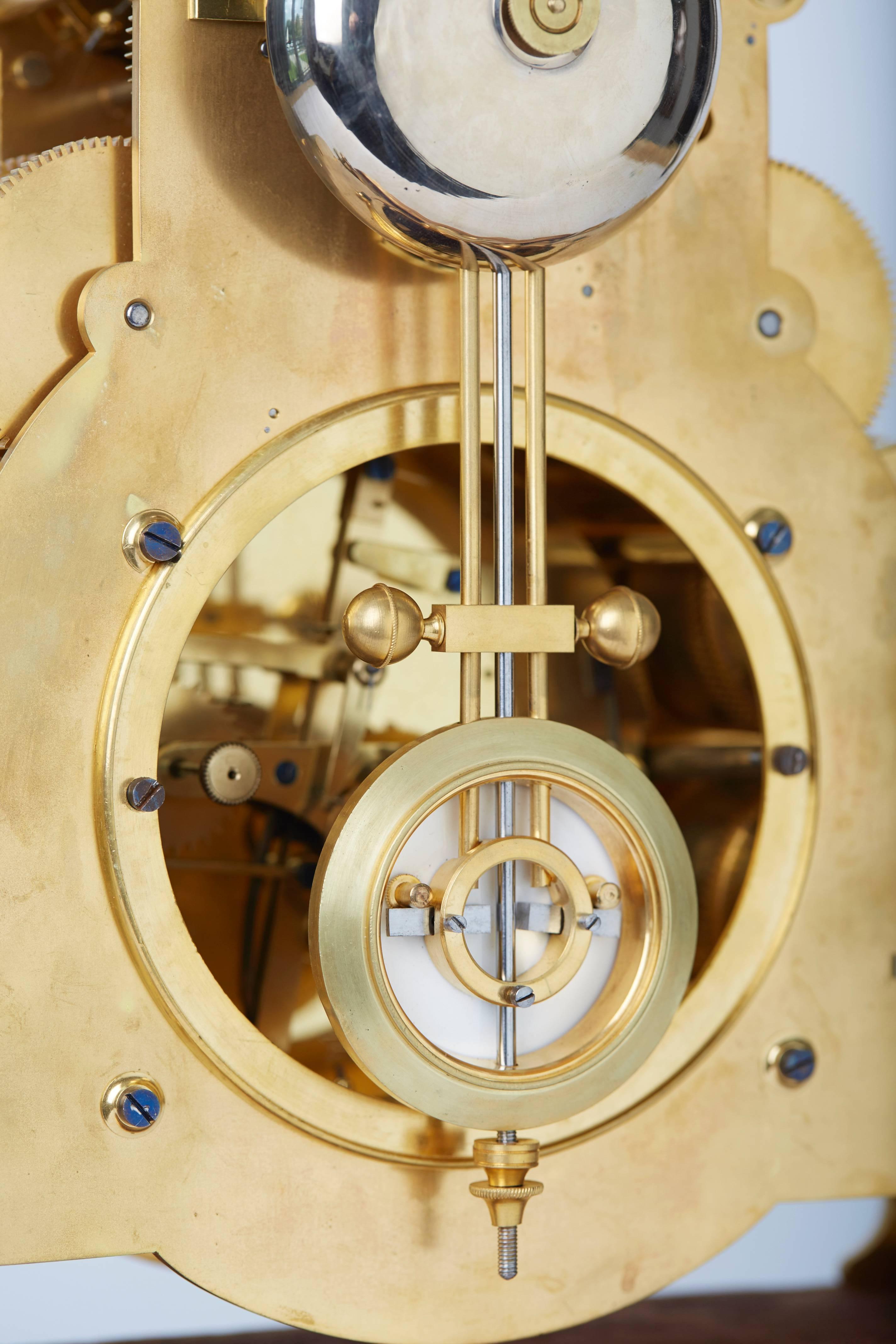 19th Century Delettrez a Paris Clock with Achile Brocot Escapement, circa 1880 For Sale