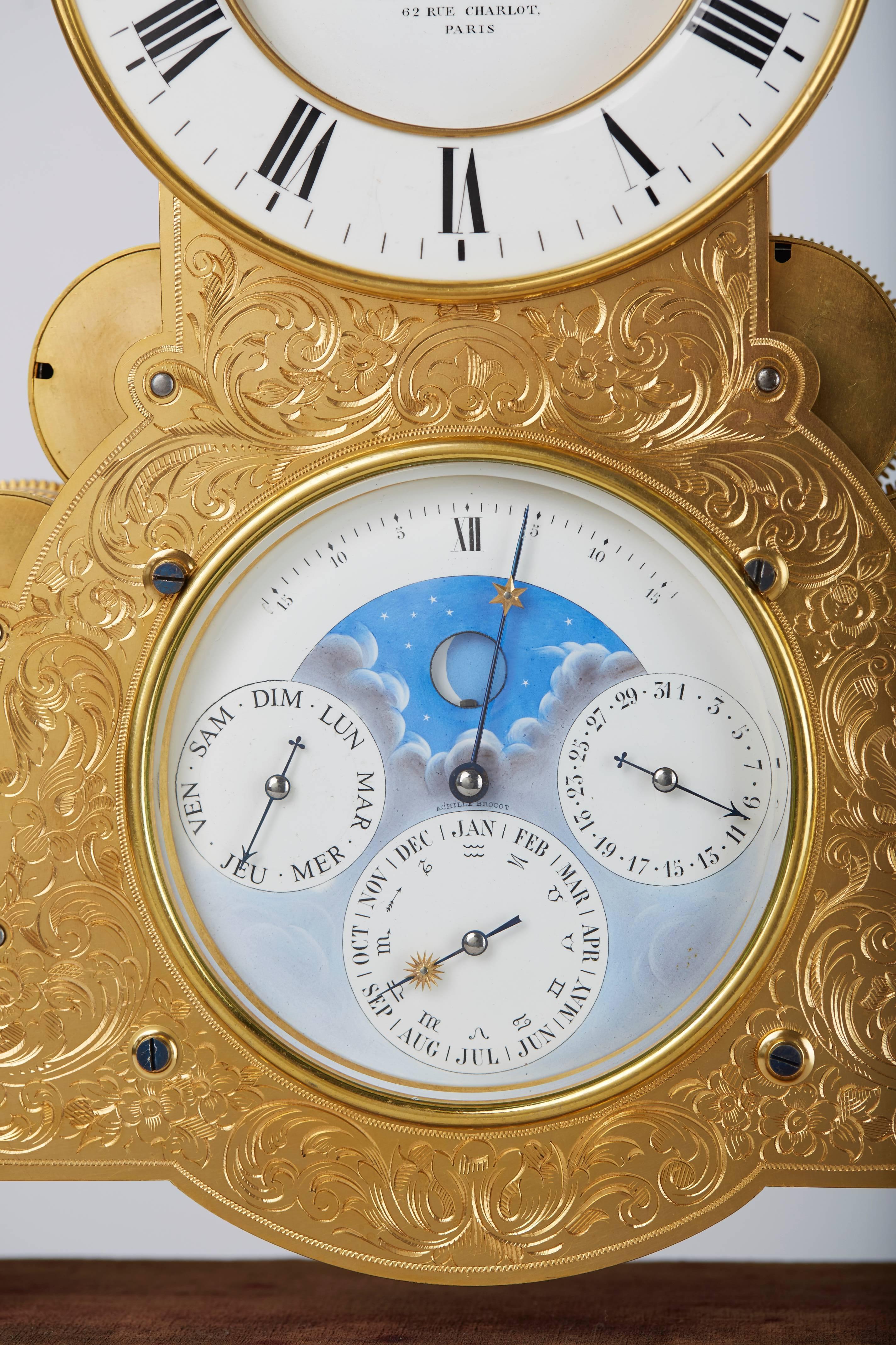 Delettrez a Paris Clock with Achile Brocot Escapement, circa 1880 For Sale 1