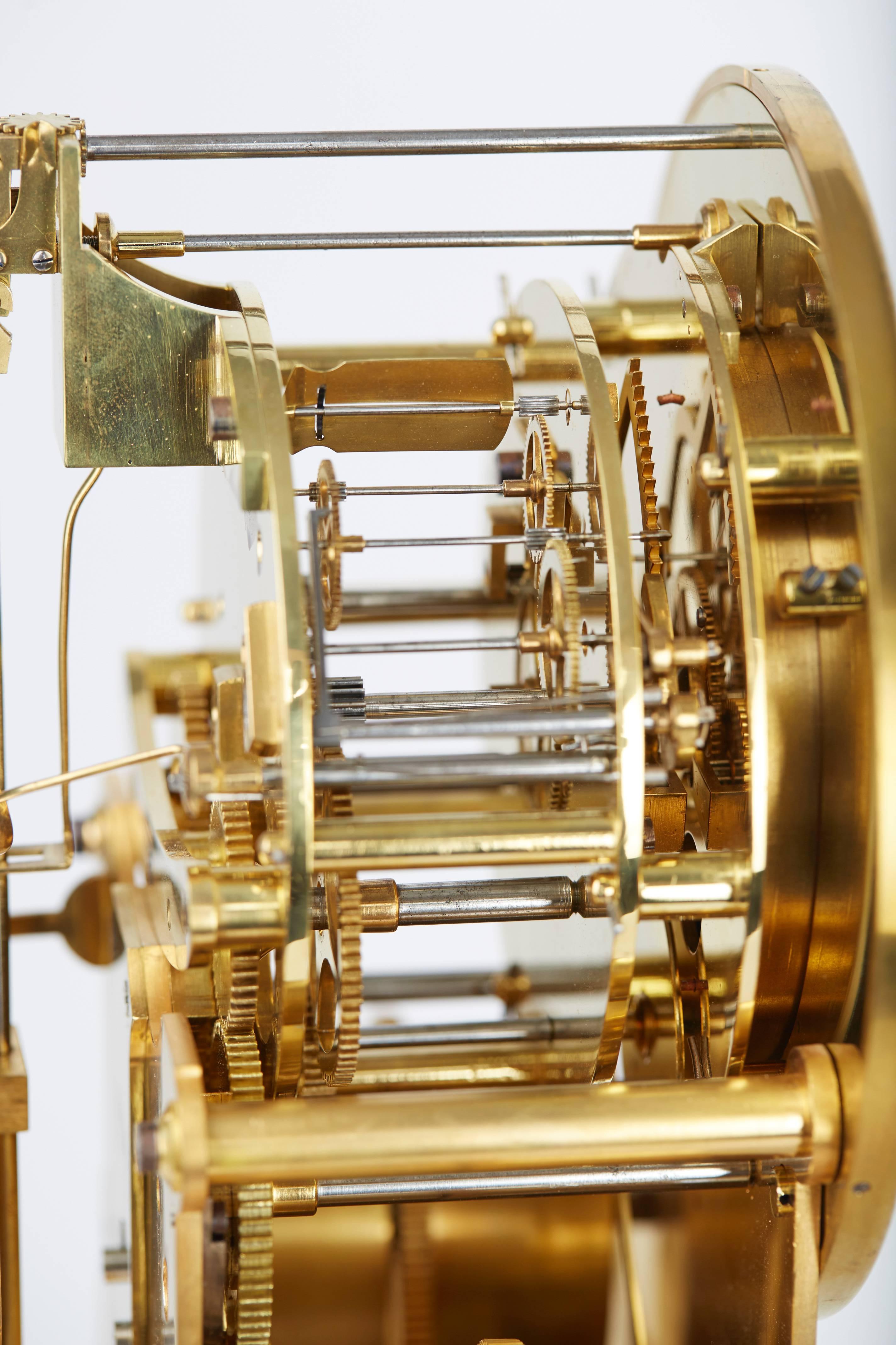 Bronze Delettrez a Paris Clock with Achile Brocot Escapement, circa 1880 For Sale
