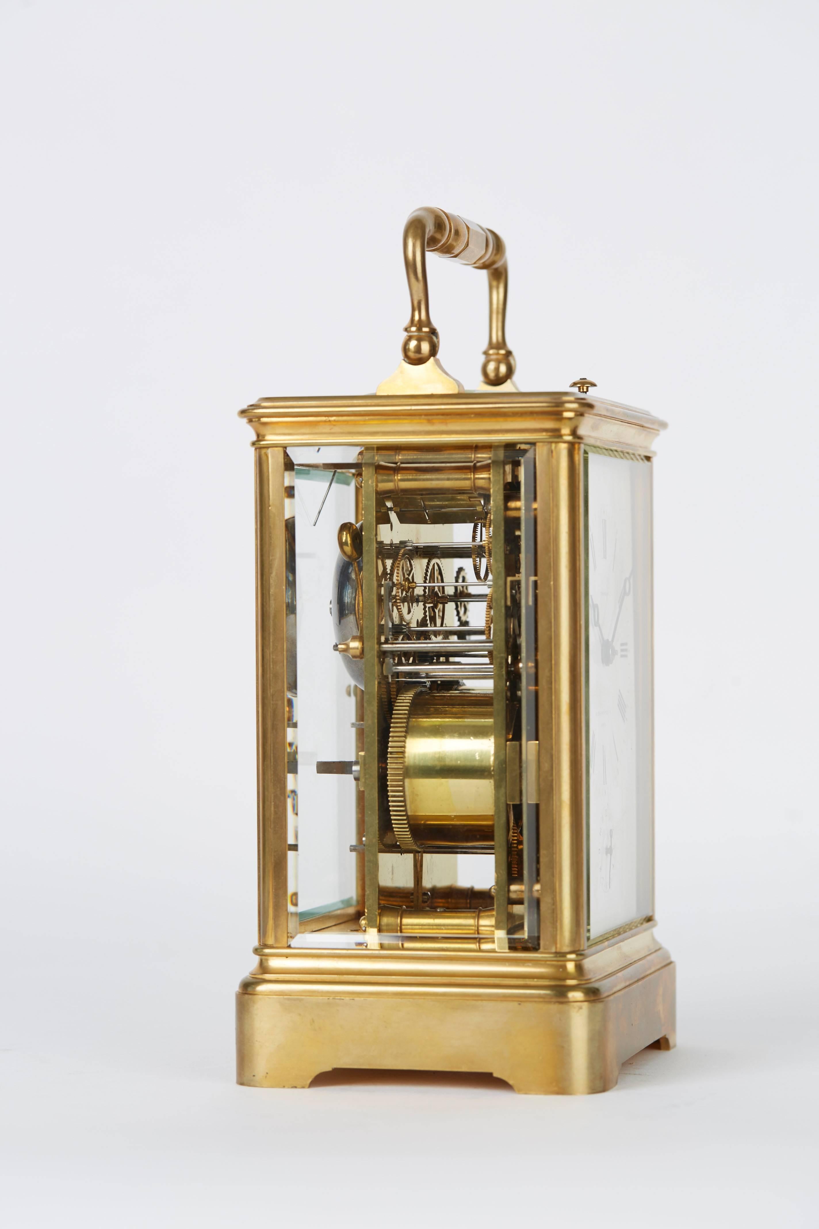 Belle Époque Large Carriage Clock, Thomas, 8 Rue Abbatucci, Paris, circa 1880 For Sale