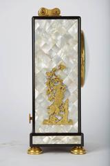 Elegant, High Quality Mantel Clock Decorated with Mother-of-Pearl