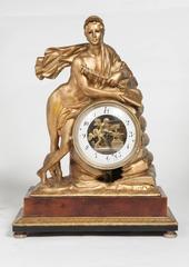 Austrian Late Empire Wooden Striking Mantel Clock with Animated Eyes, 1830