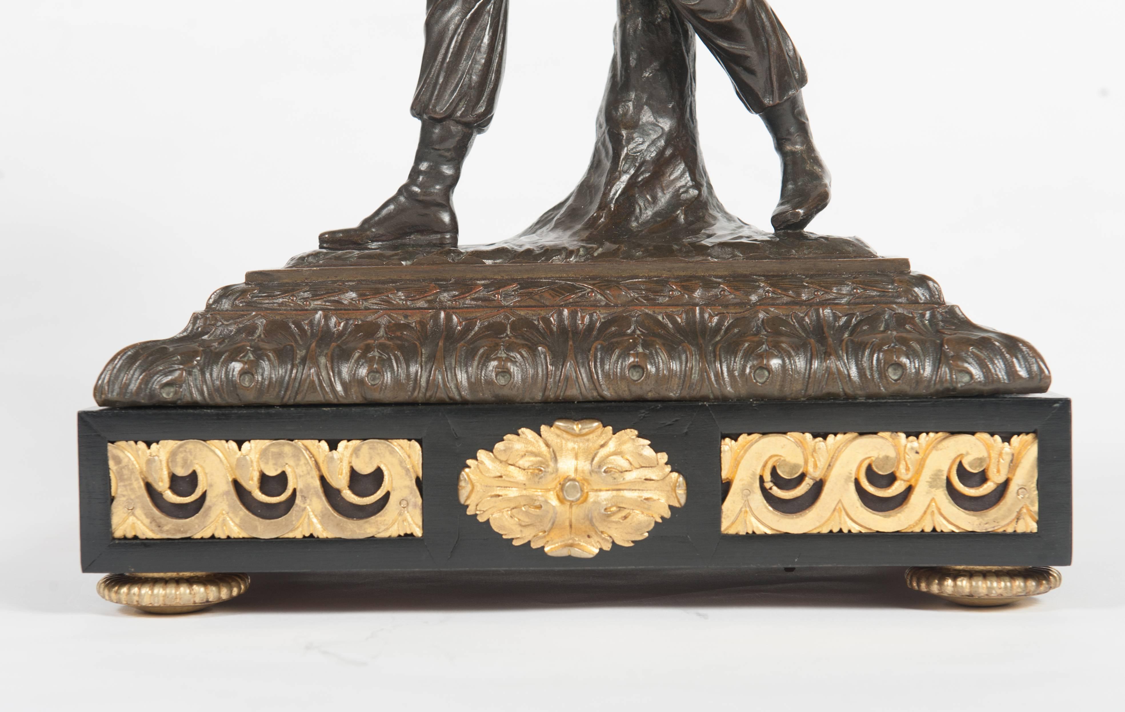 French Good and Very Unusual Louis XVI Mantel Clock, circa 1780 For Sale