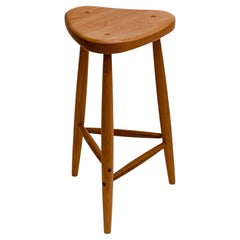 27-Inch Trina 3-Legged Stool in Red Oak with Wedged Through-Dowels