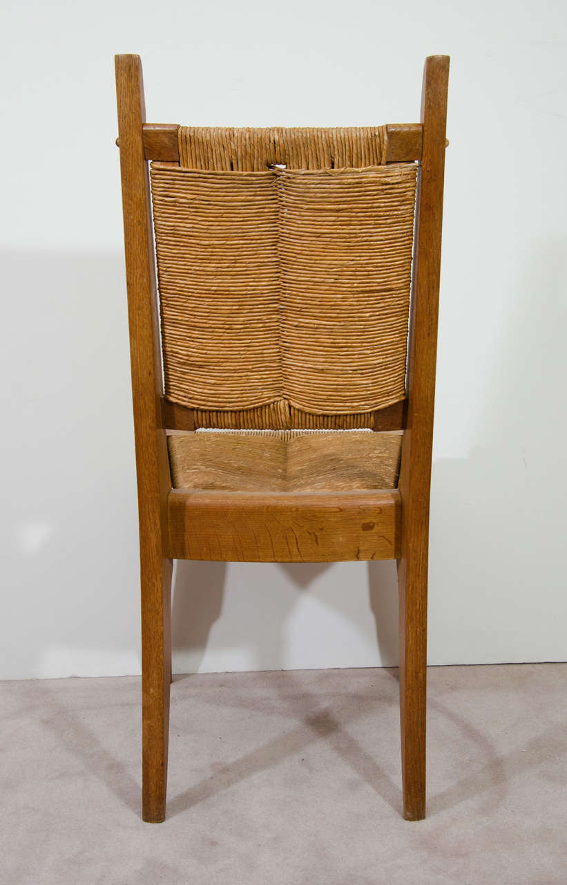 Set of Four French Oak Chairs by Guillerme & Chambron, France, 1960s 2