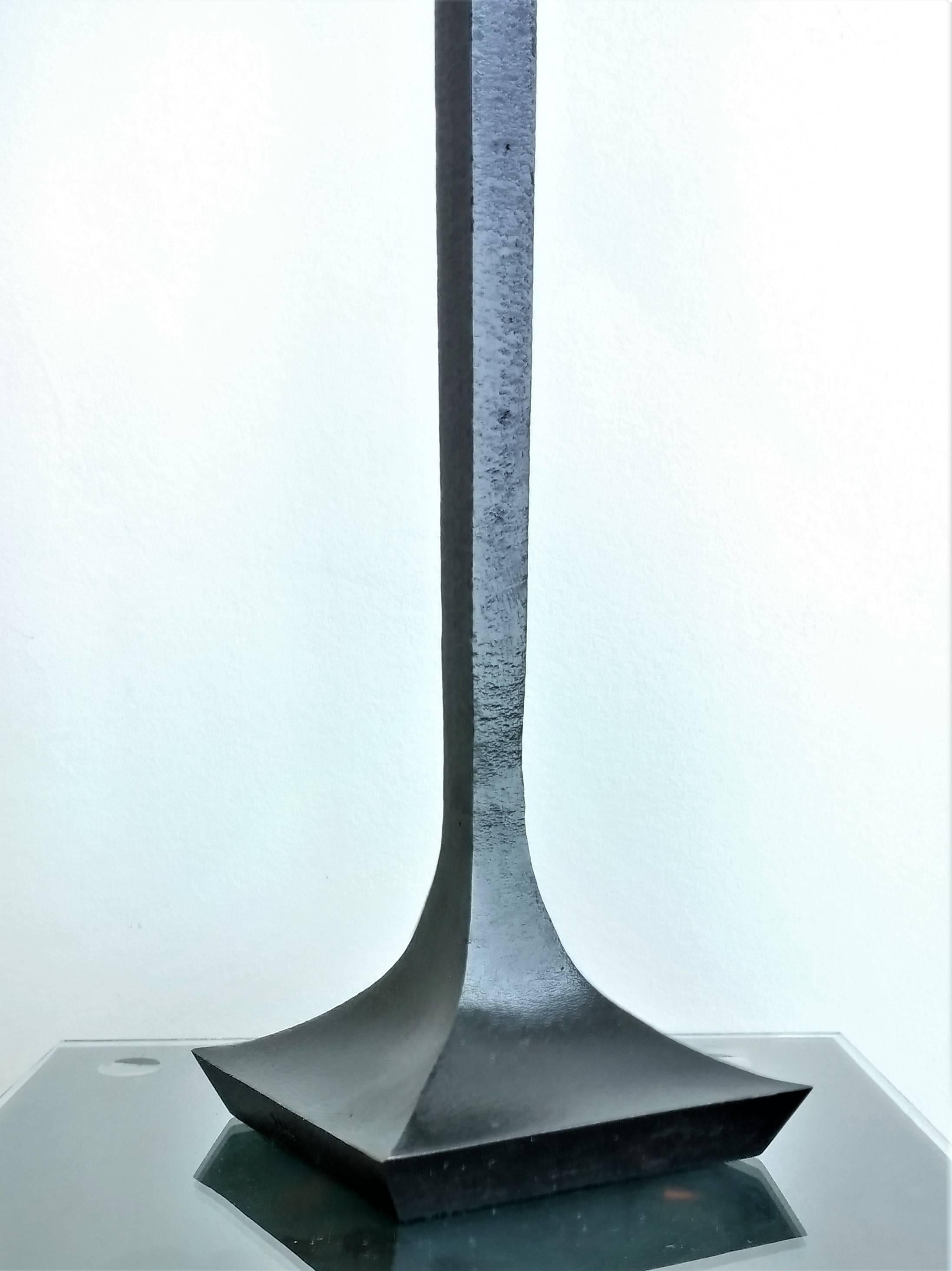 Patinated Pair of Solid Bronze Table Lamps by RIchard Peduzzi, France, 2005