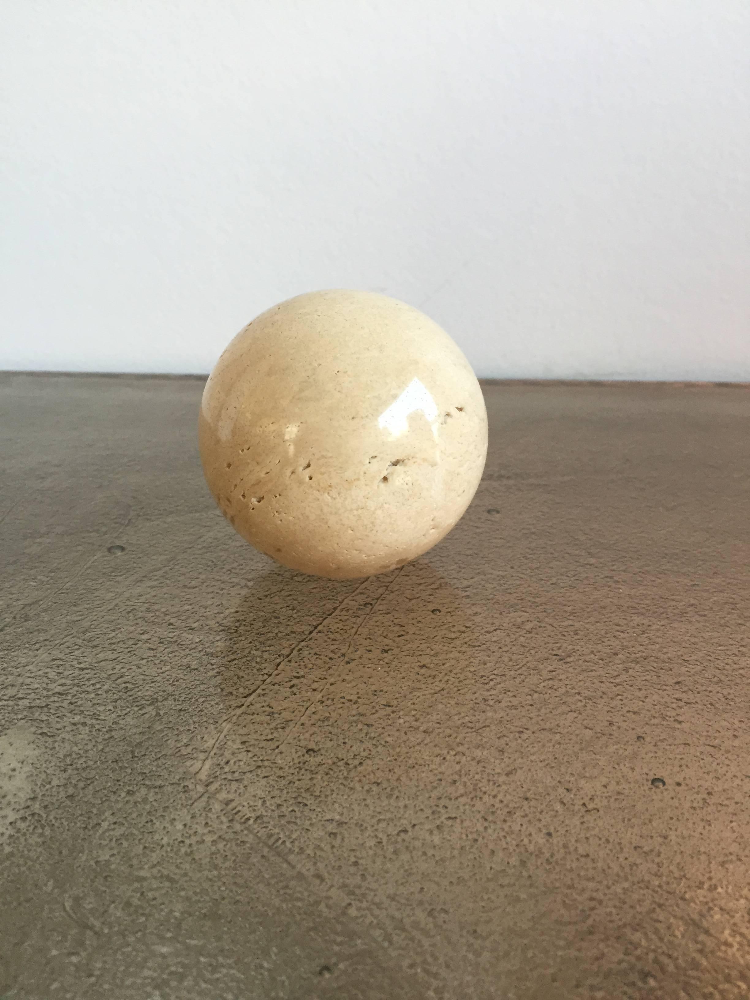 Polished Travertine Paperweight by Roche Bobois, France, 1970s In Good Condition In New York, NY