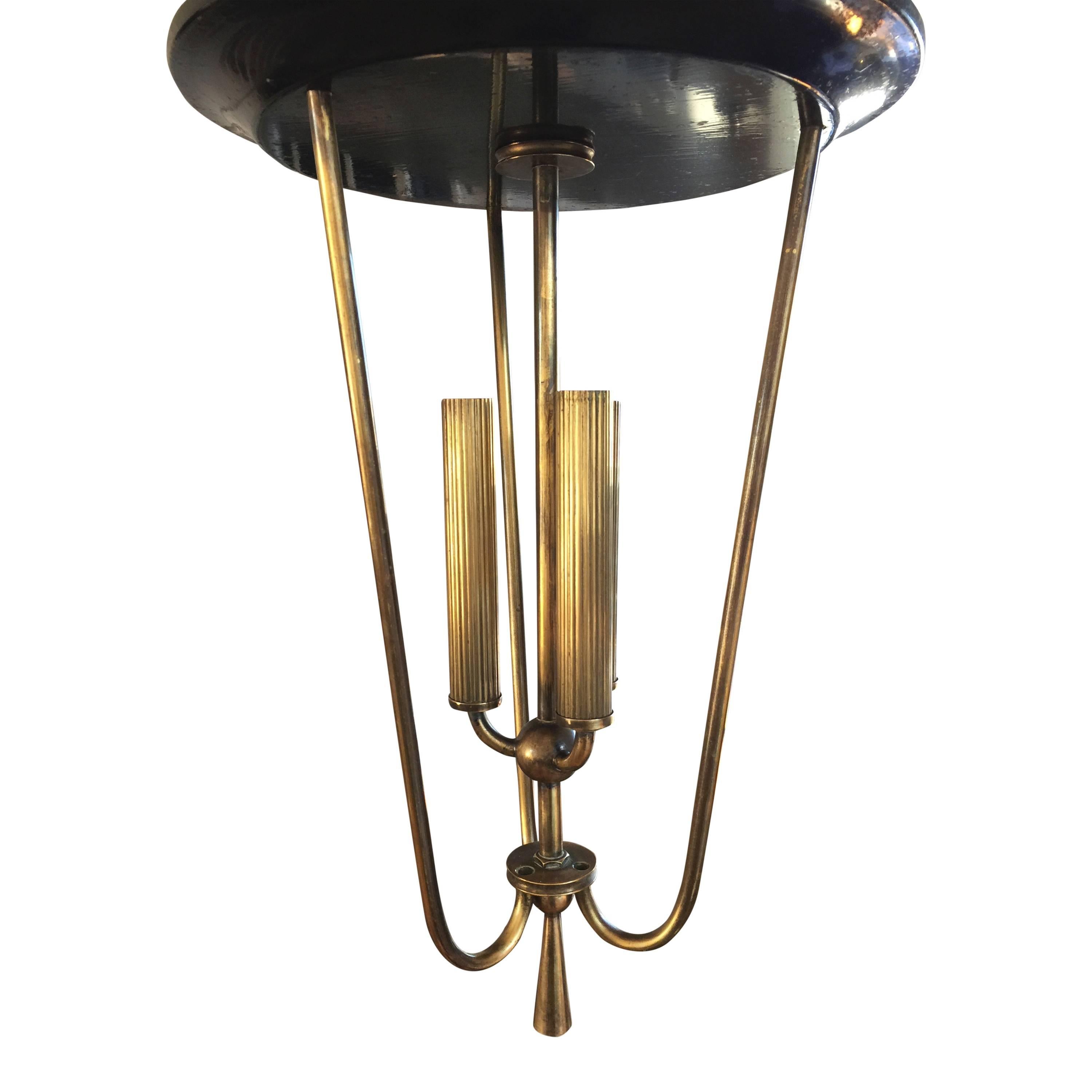 French Rare Modernist Chandelier by Arlus, France, 1950s