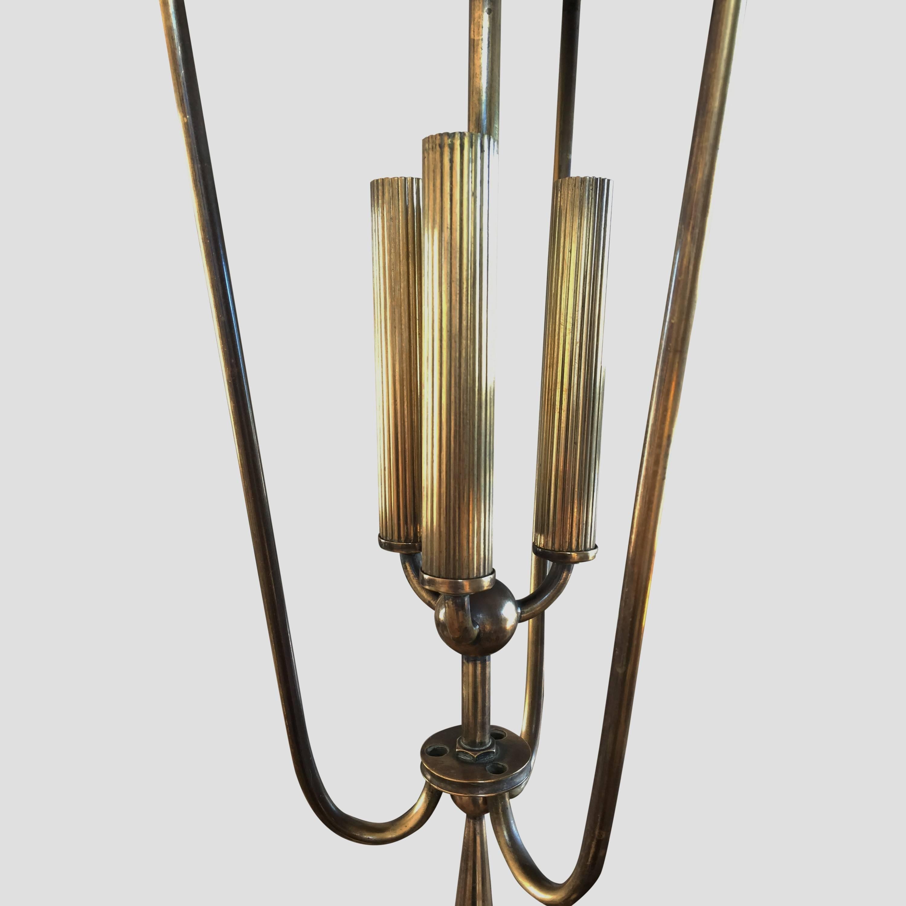 Mid-20th Century Rare Modernist Chandelier by Arlus, France, 1950s