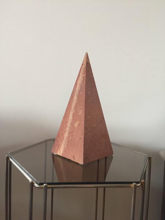 Decorative Red Travertine Pyramid, Italy, 1970s For Sale at 1stDibs