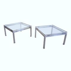 Paire de tables d'appoint par Guy Lefevre pour Maison Jansen, France, 1970