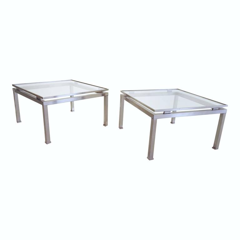 French Pair of Side Tables by Guy Lefevre for Maison Jansen, France, 1970s For Sale