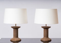 Solid Industrial Cast Iron "Bobine" Table Lamps - France 1970's