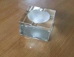 Minimalist Signed Solid Crystal Ashtray by Rosenthal, Germany, 1970s