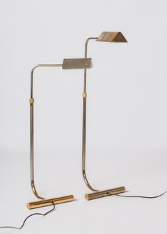 Roger Nathan Adjustable Nickel Plated Reading Lamps - France 1970's