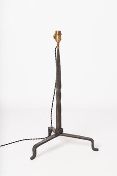 Brutalist "Ferronnerie" Wrought Iron Lamp in style of Marolles - France 1970's