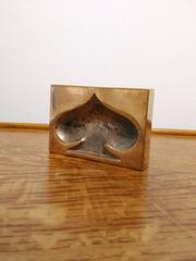 Heavy Solid Bronze Clover Shaped Paperweight, France, 1970s