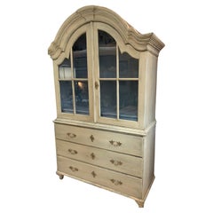 18th century Swedish painted rococo vitrine