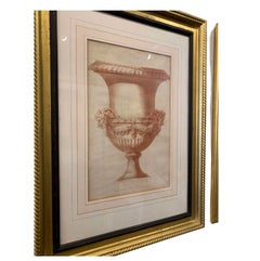 Large pair of 18th century etchings of classical urns
