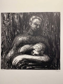 Deux personnages s'étreignant – Lithographie, n° 71/75, signée « Moore »