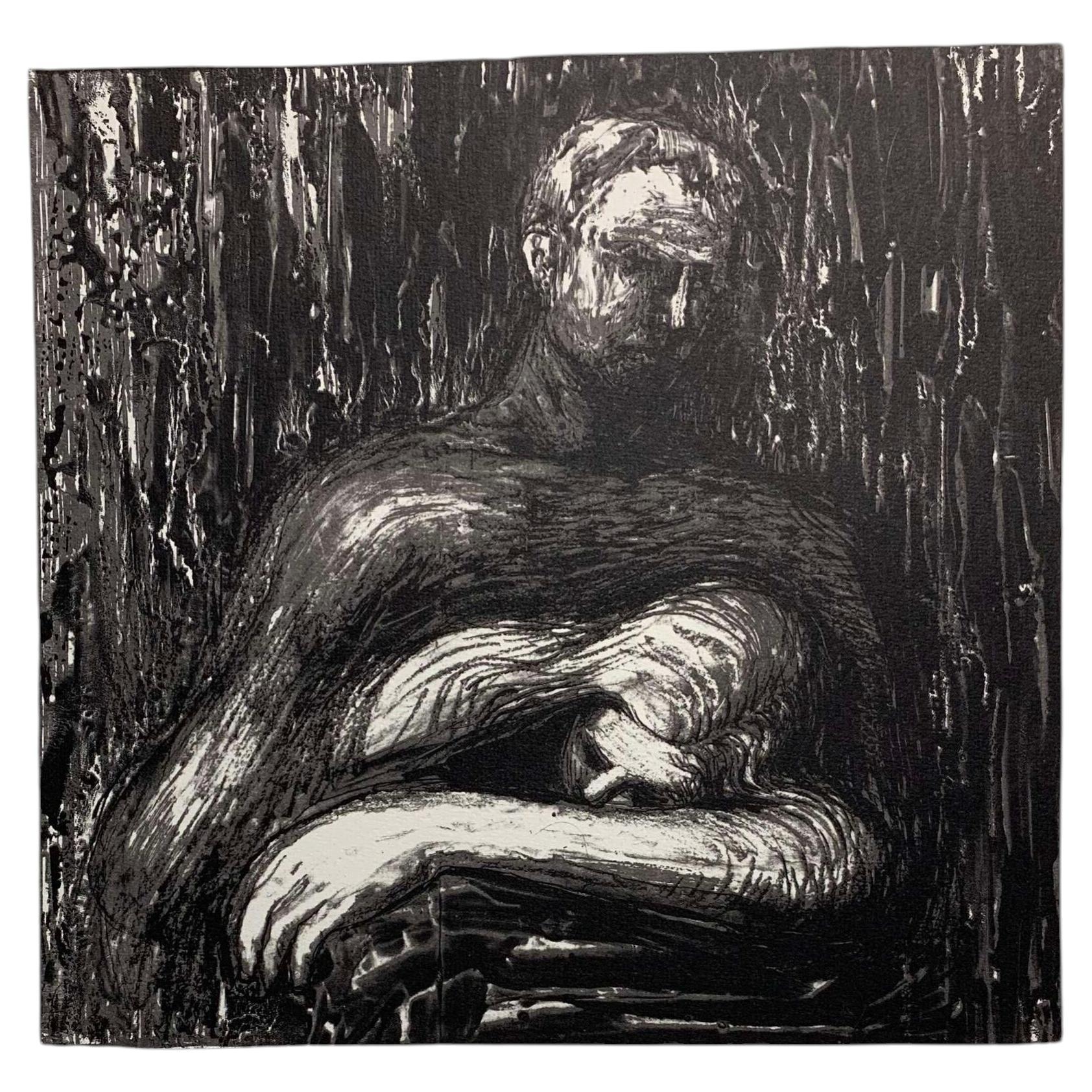 Two figures embracing-Lithograph, 71/75 signed Moore For Sale