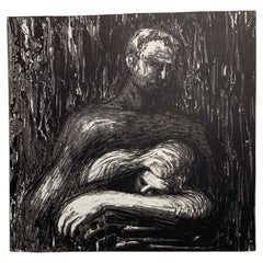Deux personnages s'étreignant – Lithographie, n° 71/75, signée « Moore »