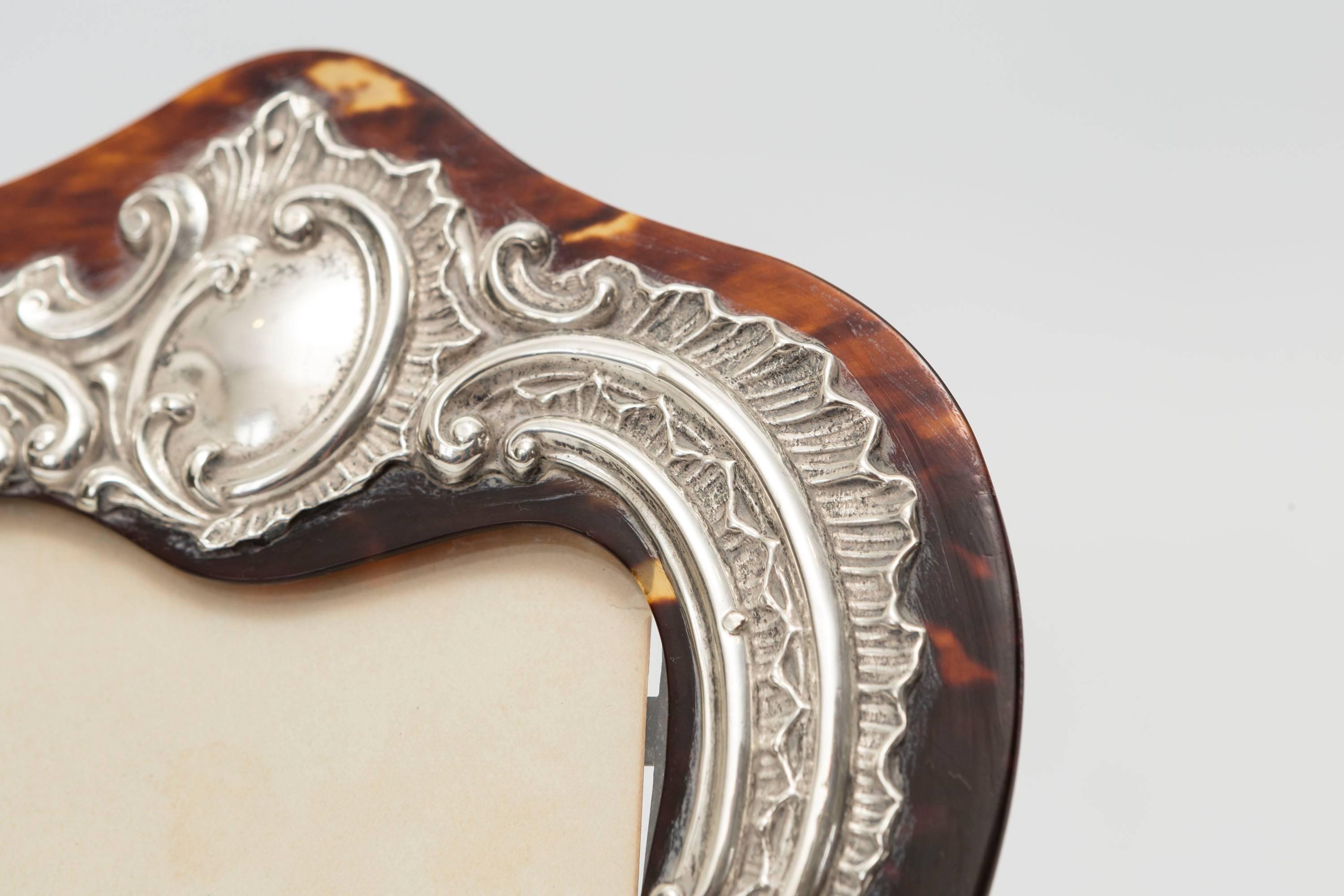 19th Century Tortoiseshell Picture Frame with Silver Mounts 2