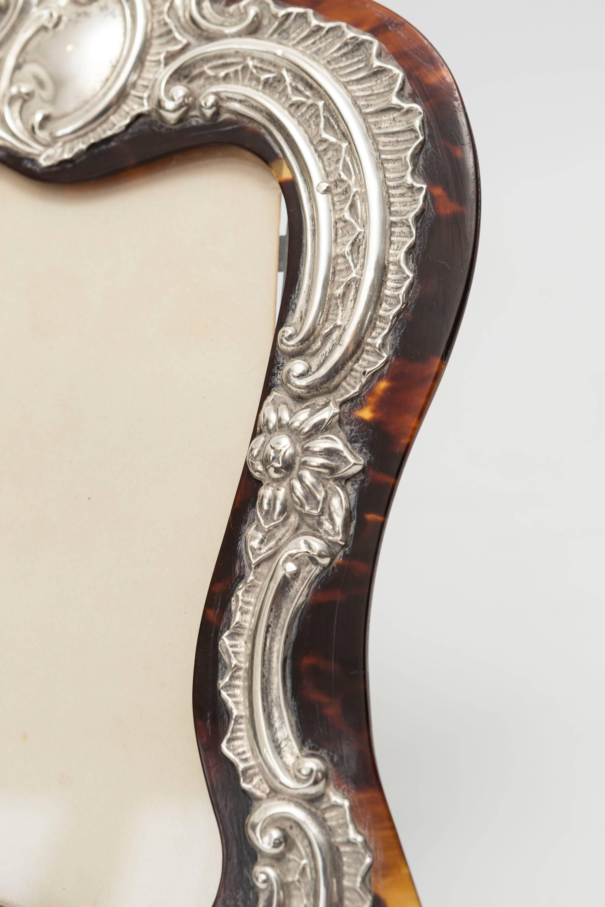 19th Century Tortoiseshell Picture Frame with Silver Mounts 3