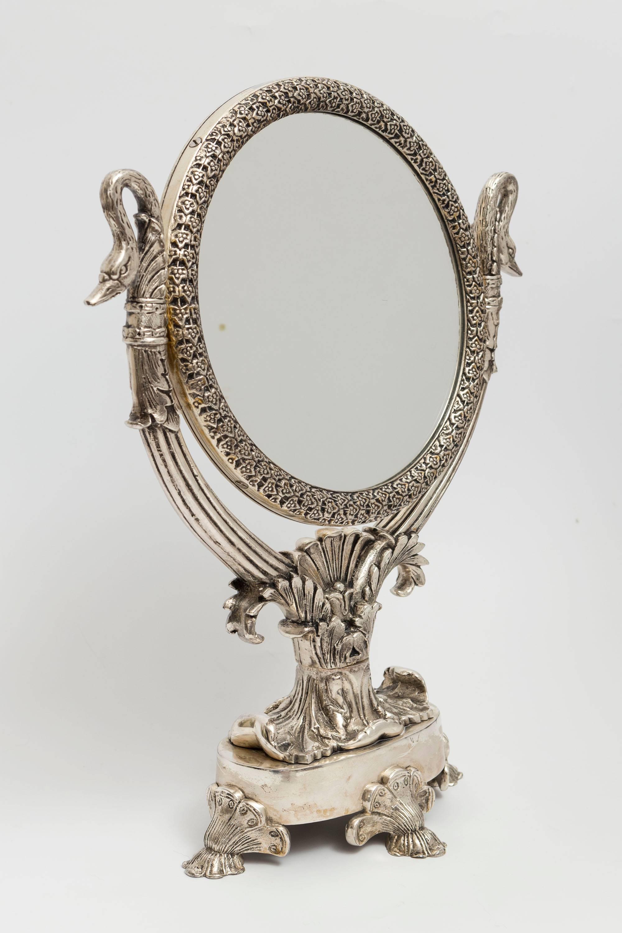 Silver Plated Vanity Mirror with Stand 2