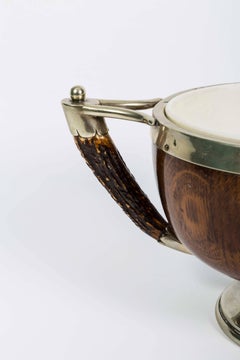 19th Century Treen Bowl with Horn Handles