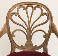 19th Century Regency Bleached Wood Armchair
