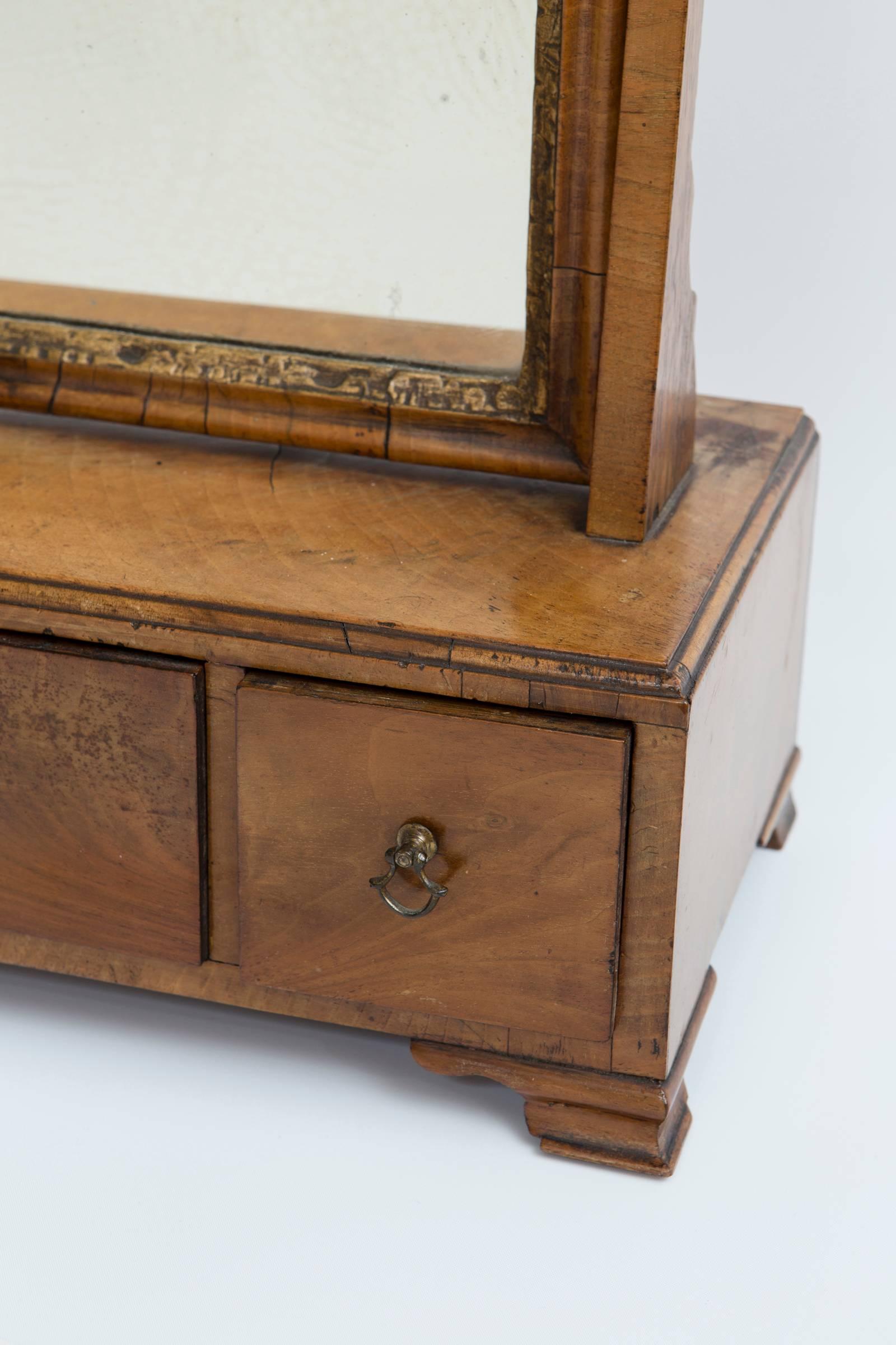 Wood 19th Century Gentleman's Dressing Mirror with Three Drawers For Sale