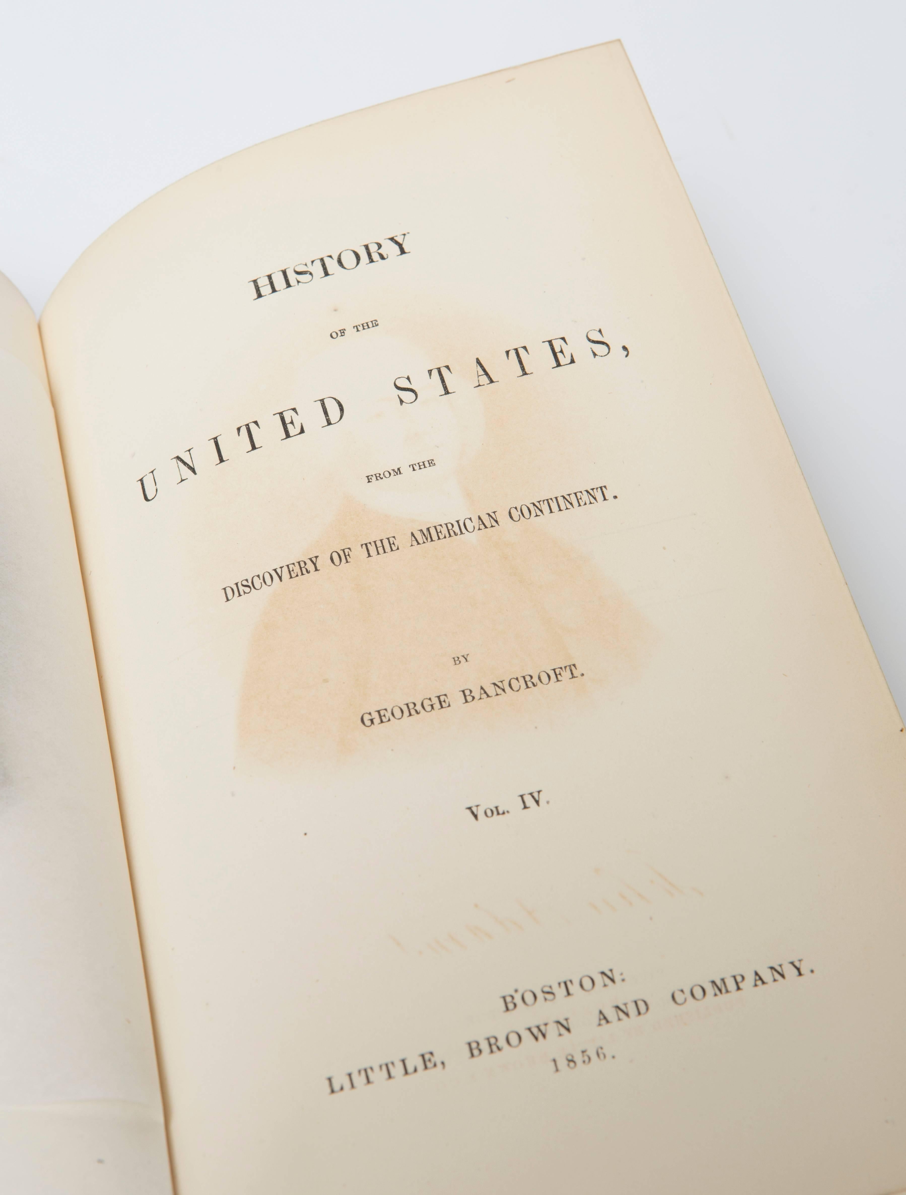 19th Century Nine Volumns Bancroft's United States Books