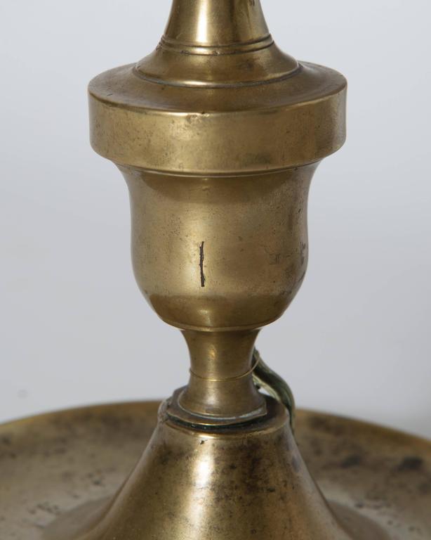 Brass Candelabra Style Lamp with Shade For Sale at 1stdibs