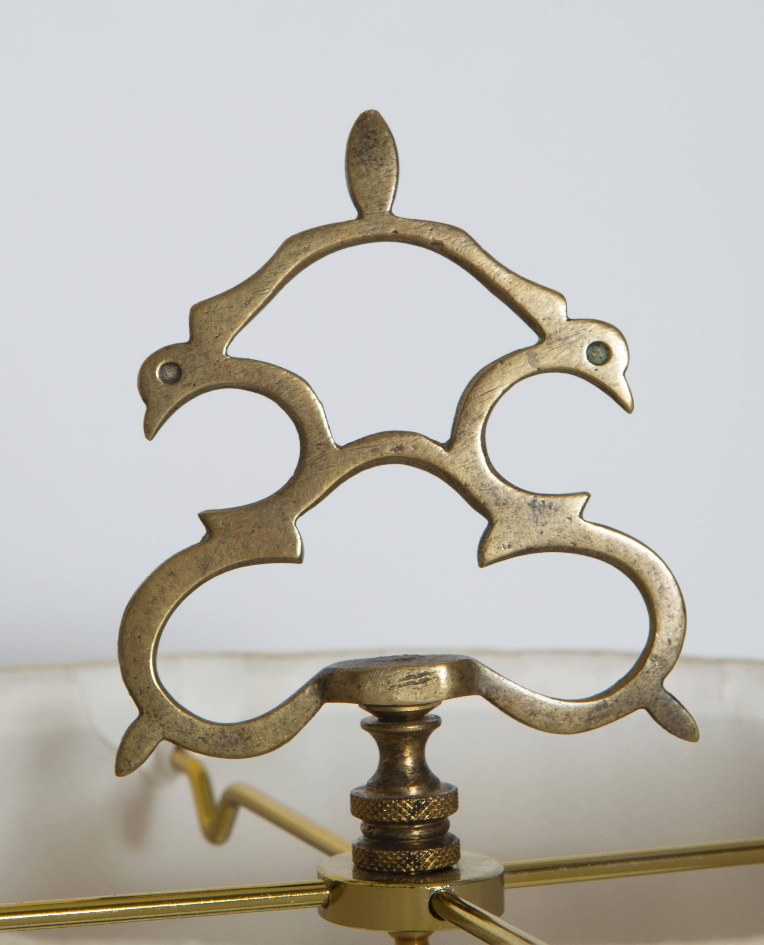 19th Century Brass Candelabra Lamp with Shade  For Sale 3