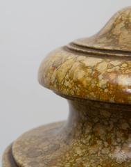 Faux Marble Lamp in Urn Form on Black Base