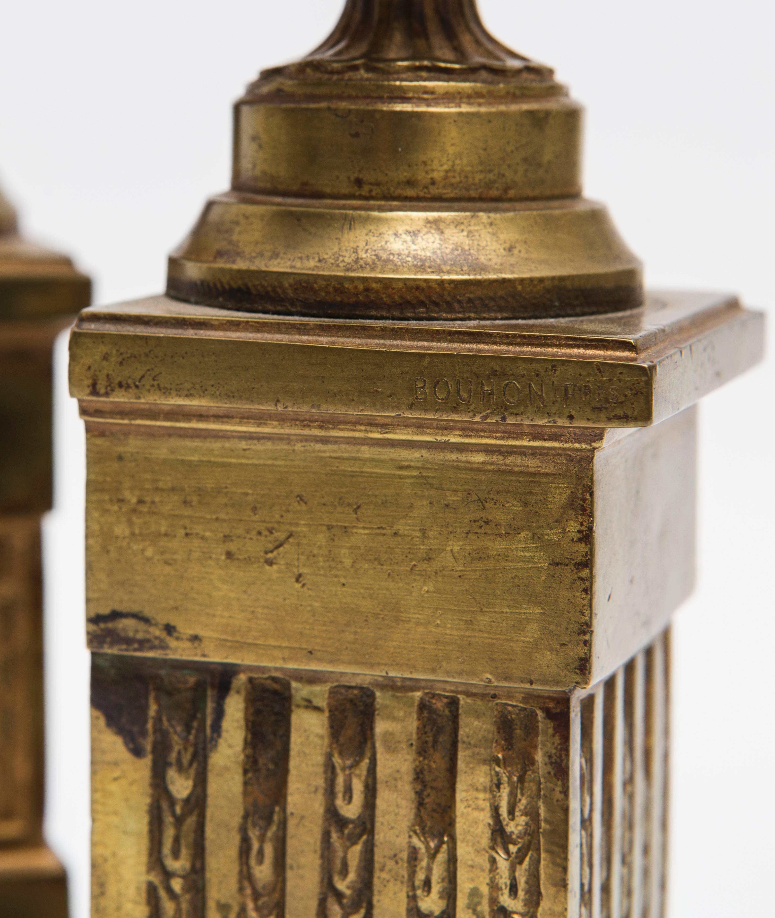 19th Century Brass Flame Torch Bookends In Excellent Condition In Nashville, TN
