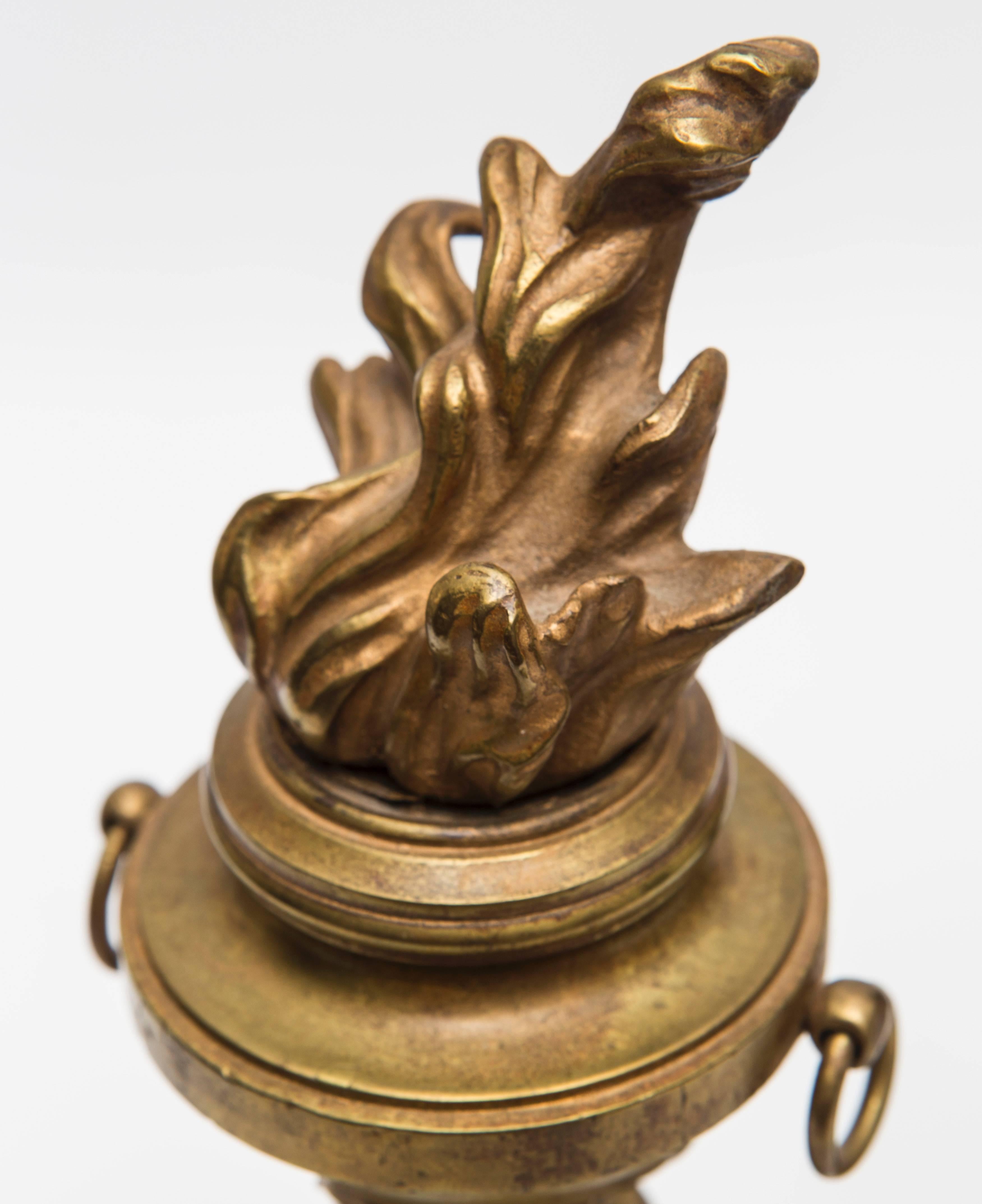 19th Century Brass Flame Torch Bookends 2