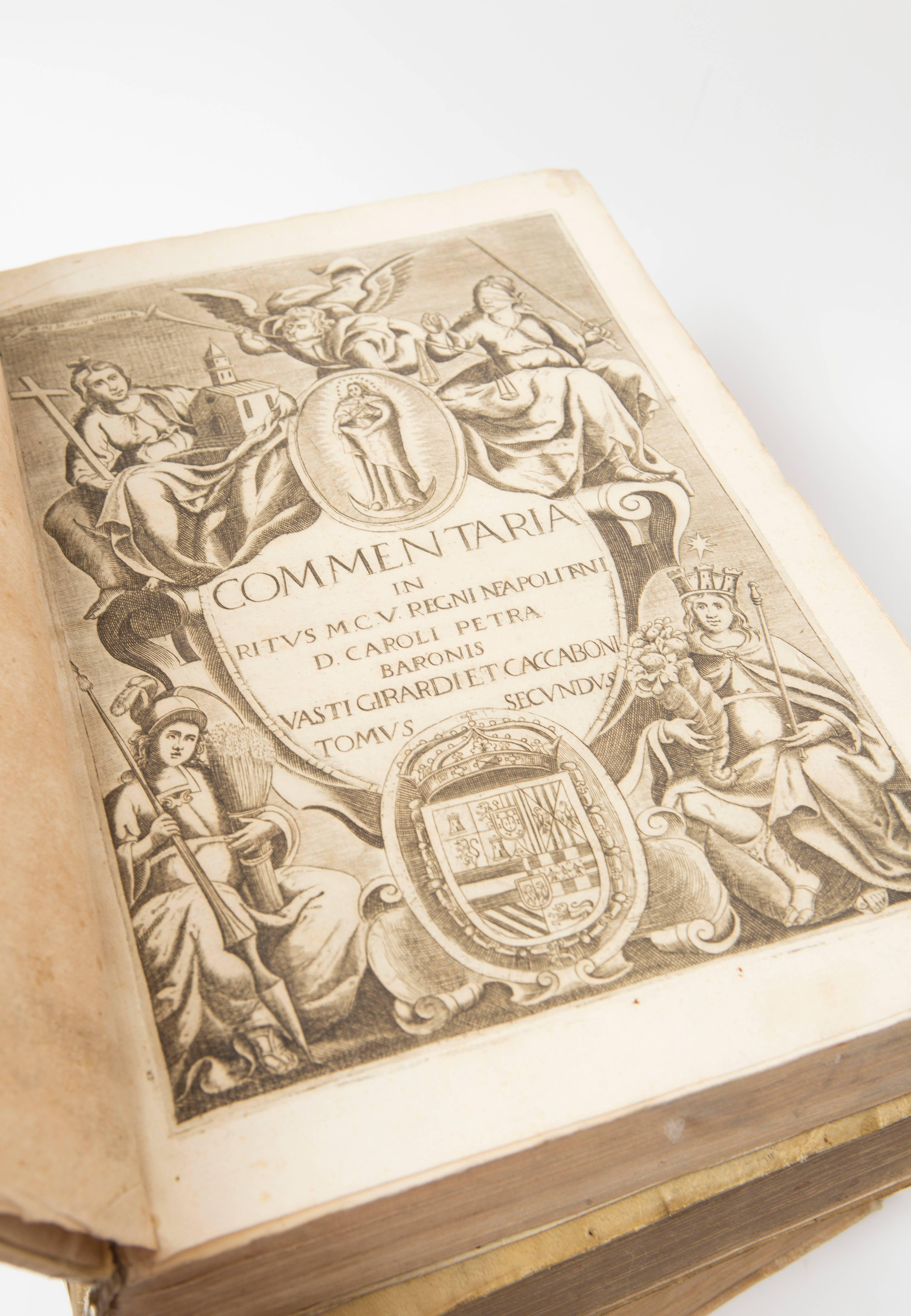 17th Century Vellum Books Set of Three 1