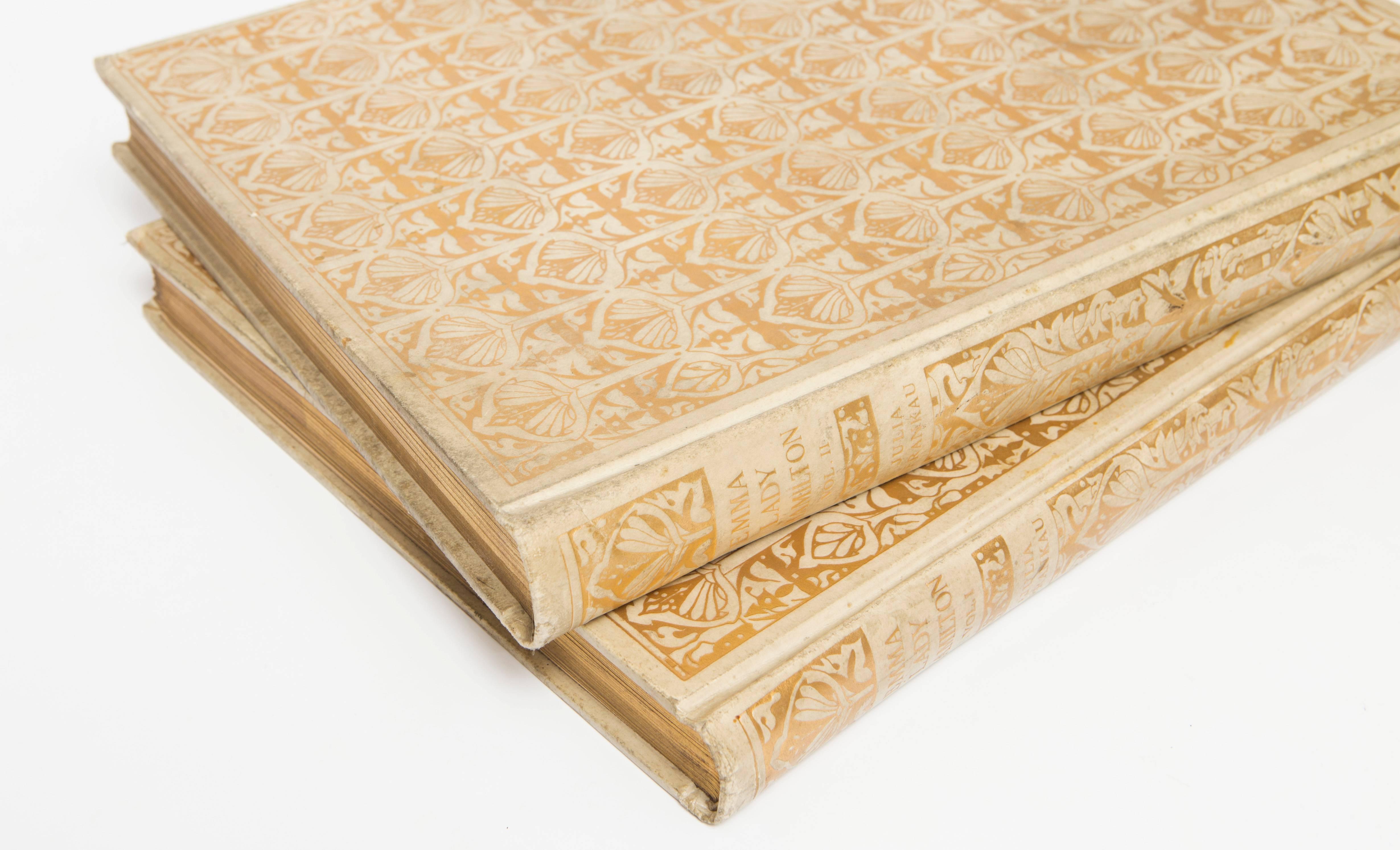 Set of Two Vellum Volumes of the Story of Emma, Lady Hamilton  In Good Condition In Nashville, TN