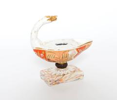 Early 19th Century Worcester Porcelain Swan Ink and Quill Holder