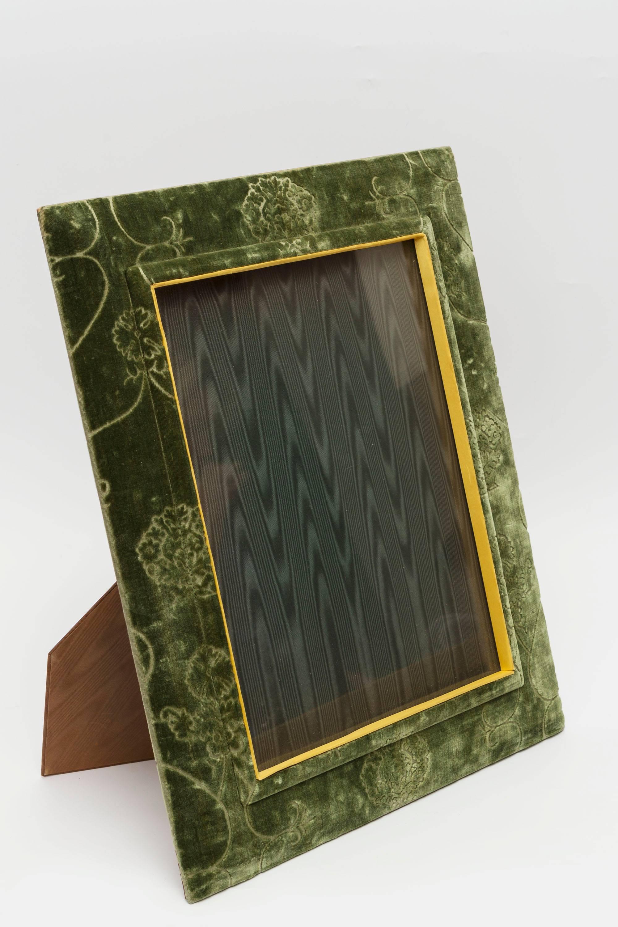 Unknown  Green Velvet Picture Frame  For Sale