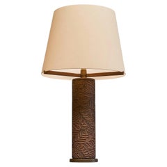 Antoine Callebaut Monumental Table Lamp in Patinated Bronze Belgium 1970s