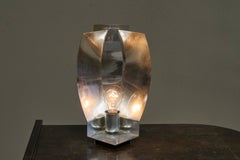 Rare Avant-Garde Table Lamp or Light Sculpture in Polished Aluminium 1960s