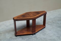 Beautiful Diamond Shaped Art Deco Side or Center Table in Burl Wood Europe 1930s