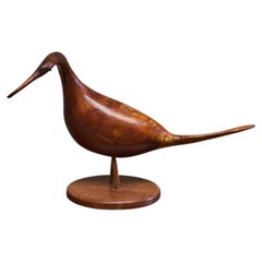 Sculptural Hand Carved Bird in Wood Mid 20th Century