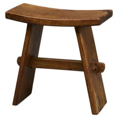 Sgabello in rovere massello stile Mid-Century, Europa, anni ’60