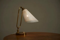 Sculptural Table Lamp in Patinated Brass en Perforated Metal France 1950s