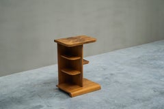Art Deco Side Cabinet with Shelves in Bookmatched Walnut Veneer Europe 1930s