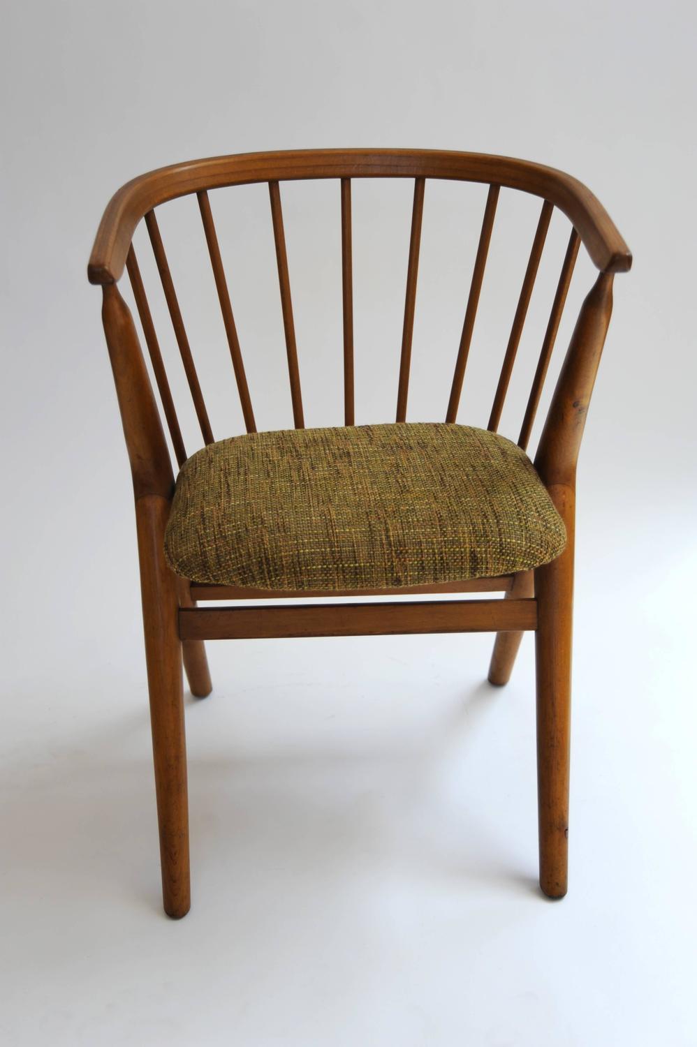 Pair of Danish Child Chairs in Wood with Upholstered Seat by